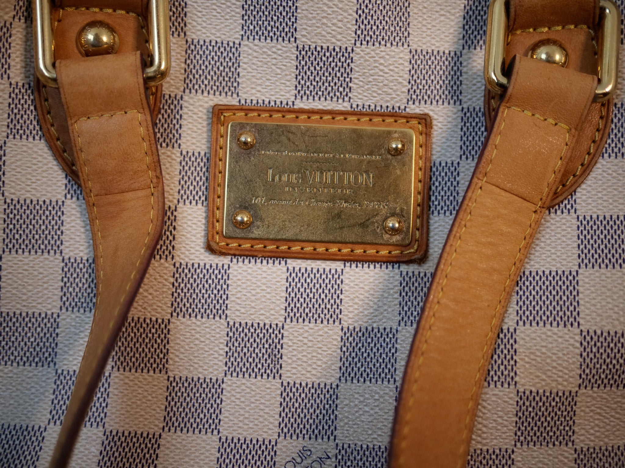 LOUIS VUITTON Damier Azur Hampstead PM Tote Bag