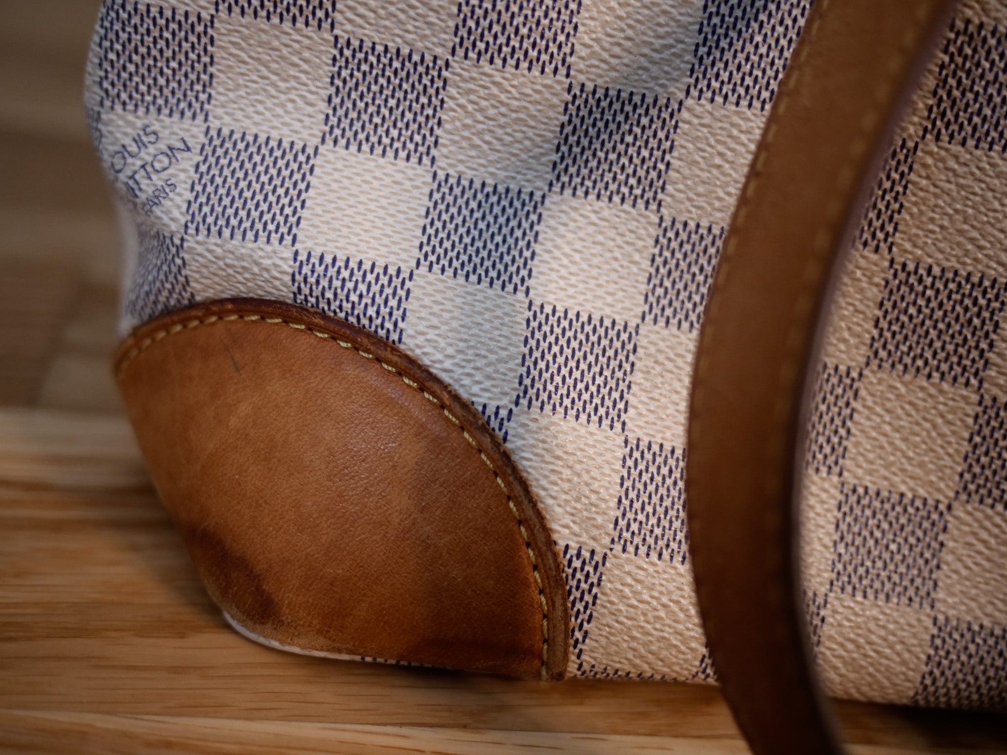 LOUIS VUITTON Damier Azur Hampstead PM Tote Bag