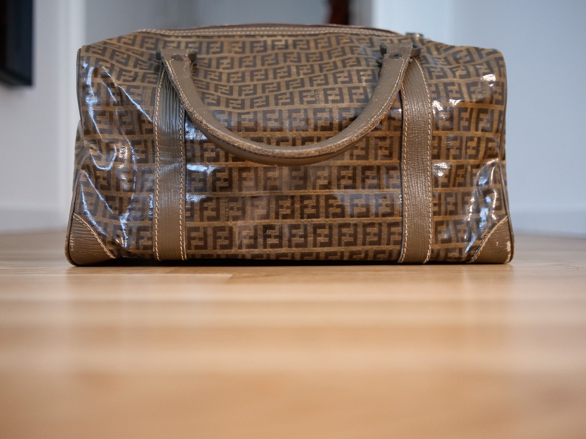 Fend Zucca Pattern Boston Bag